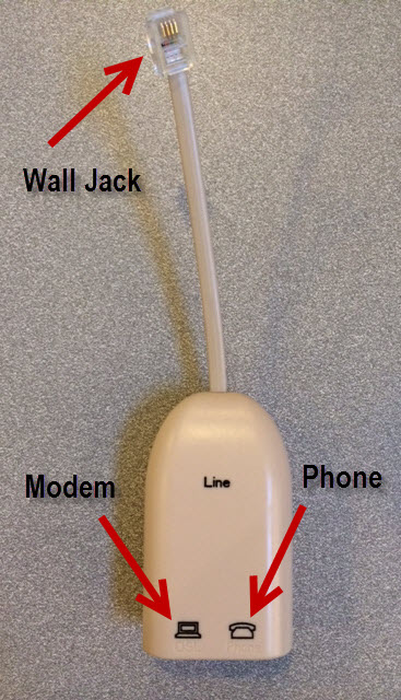 DSL splitter filter